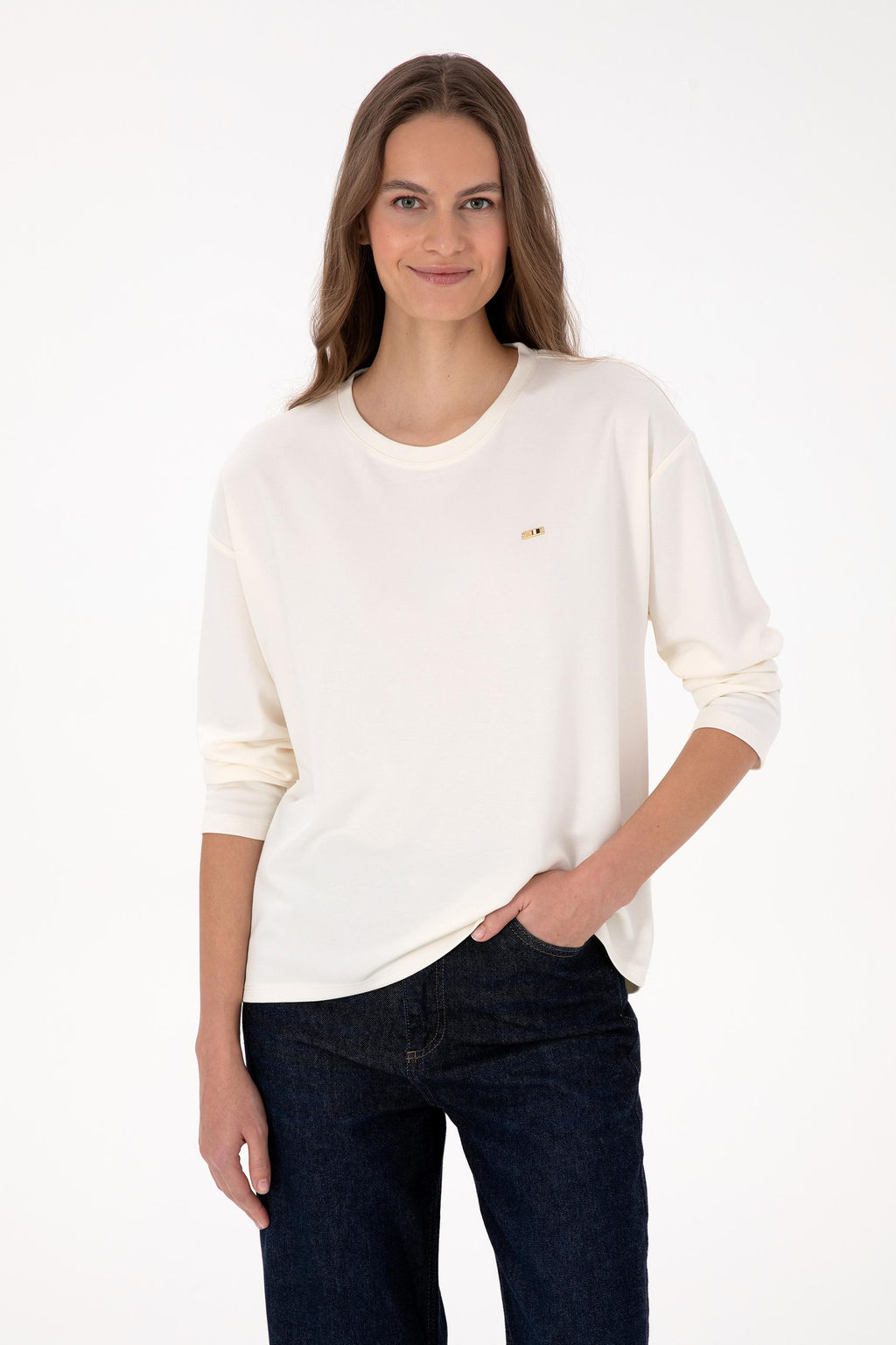 Kad_n Krem Sweatshirt - U.s. polo assn фото 3