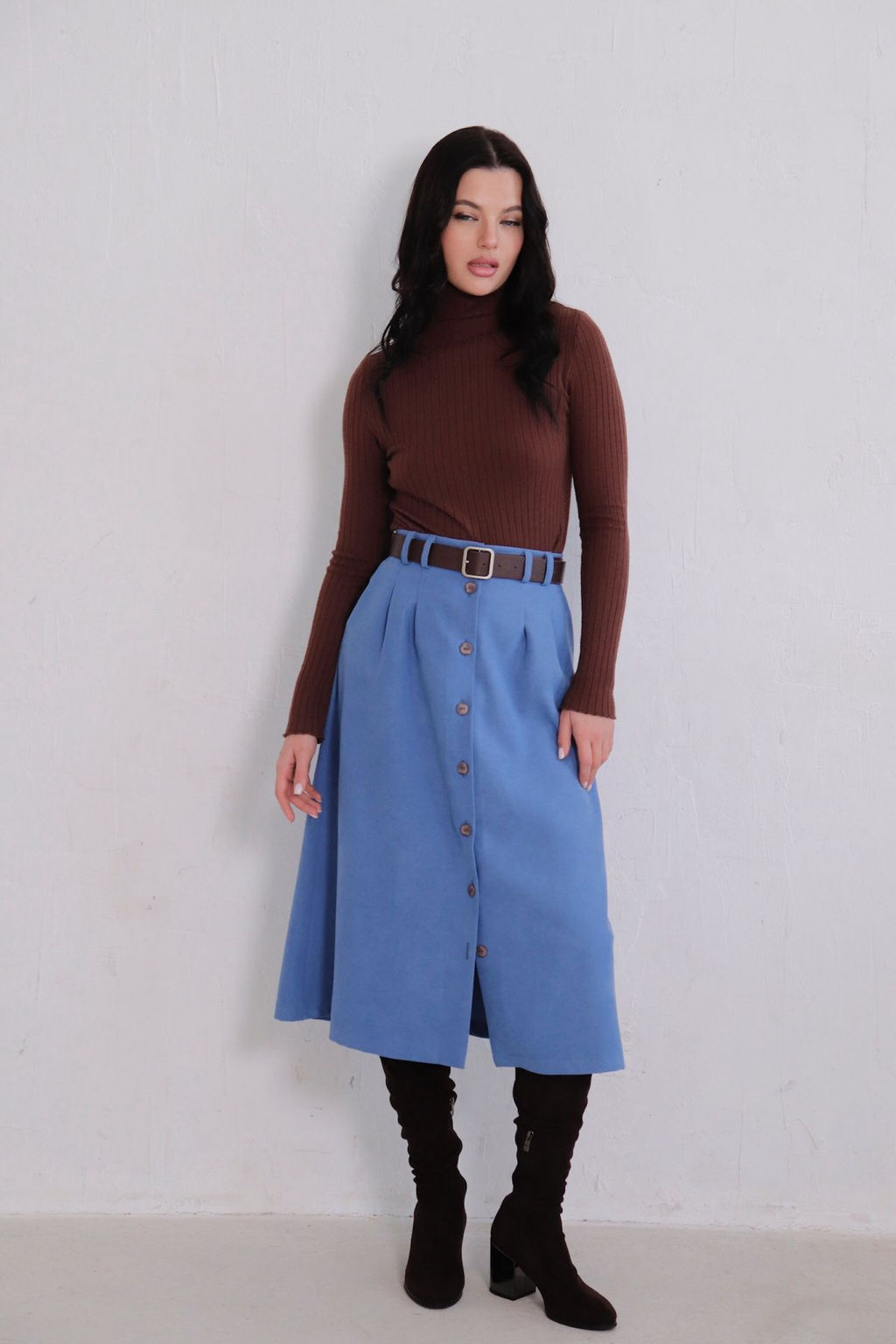 Юбка на пуговицах длины миди - Martichelli фото 51