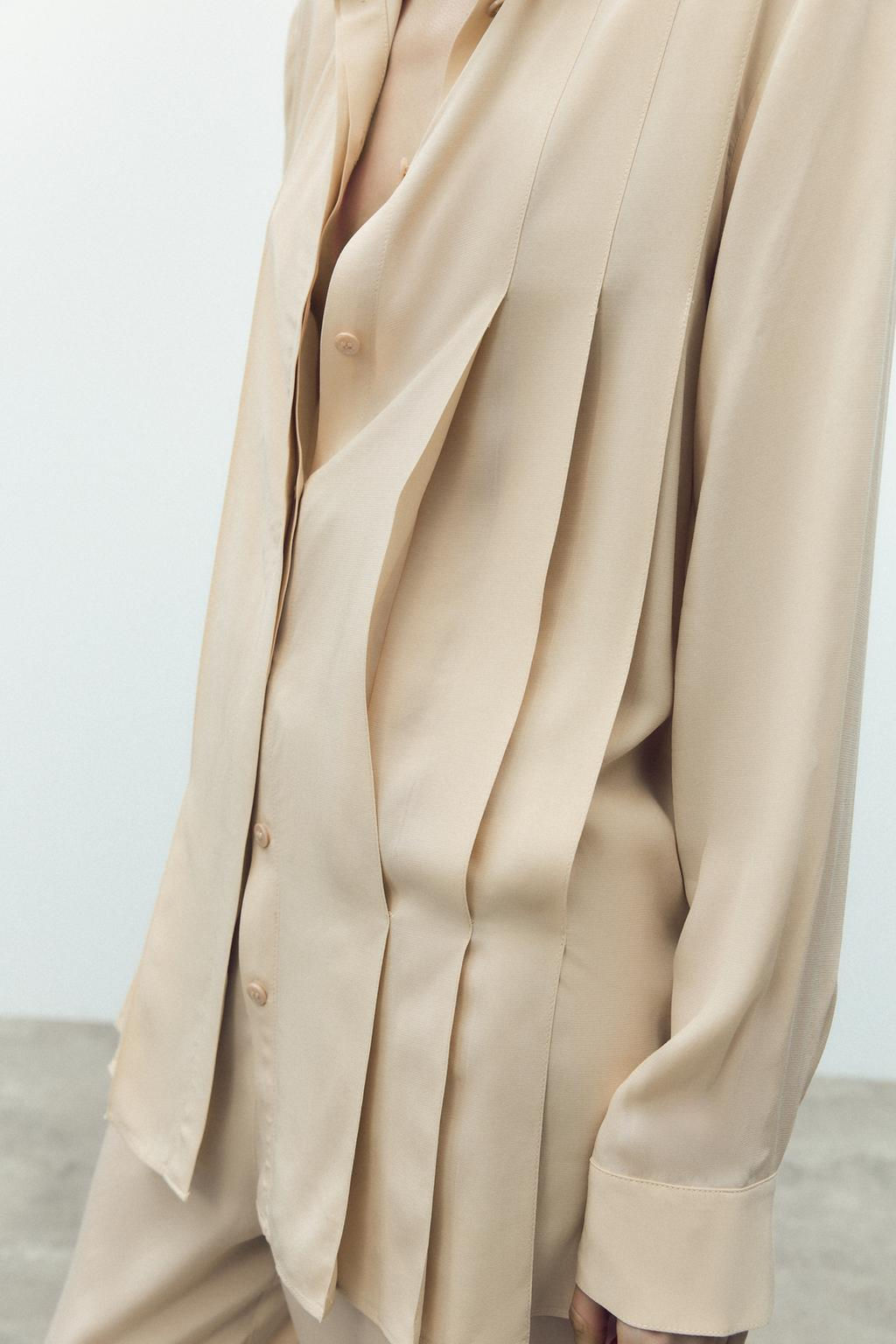 100% VISCOSE SHIRT WITH PLEATS - Zara фото 3
