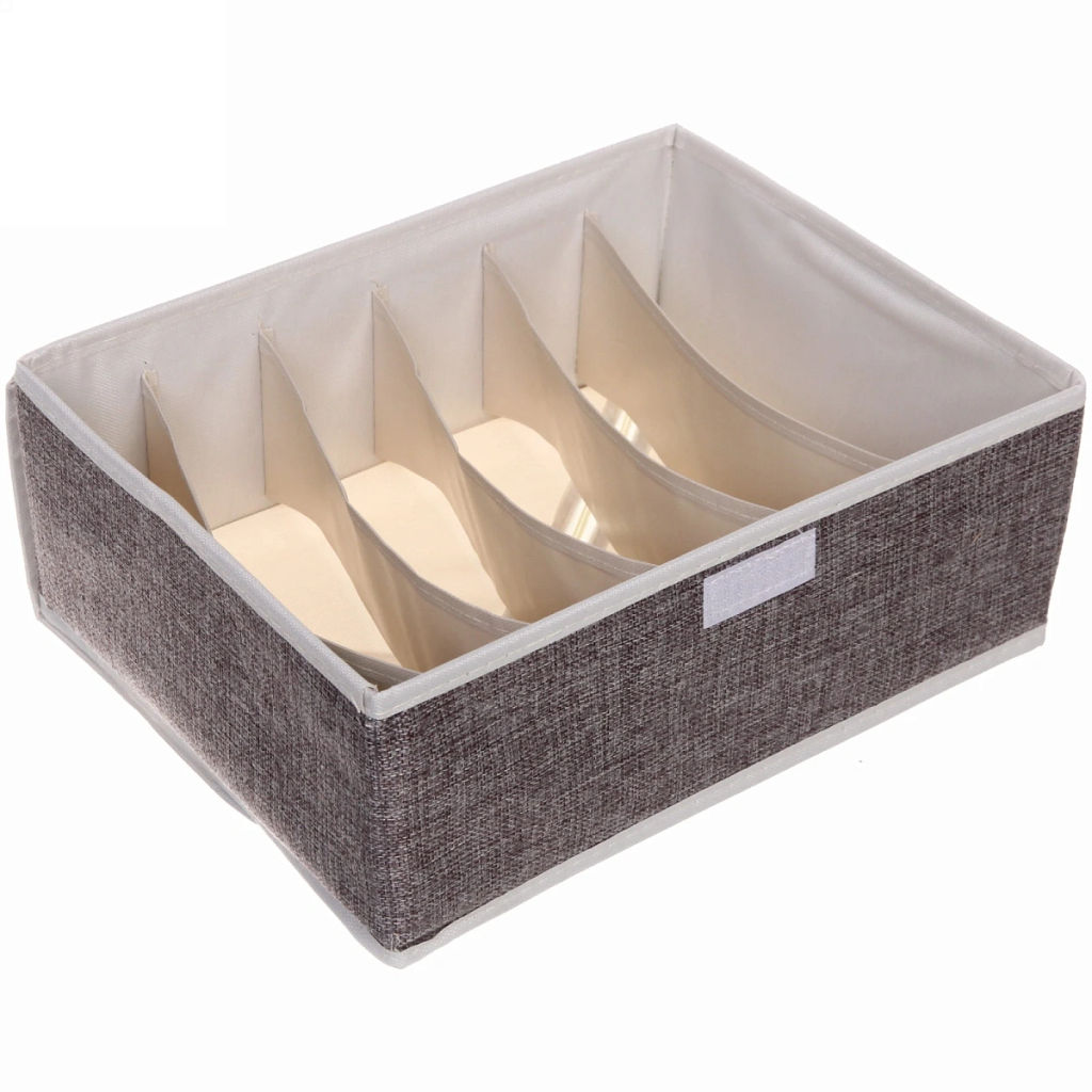 Кофр - органайзер для хранения вещей с прозрачной крышкой "УЮТДОМА", цвет серый, 6 отделений, 32*23*12см