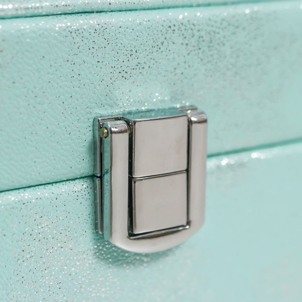 Шкатулка кожзам для украшений Серебрянный блеск на голубом 8х14,5х14,5 см - Simaland фото 6