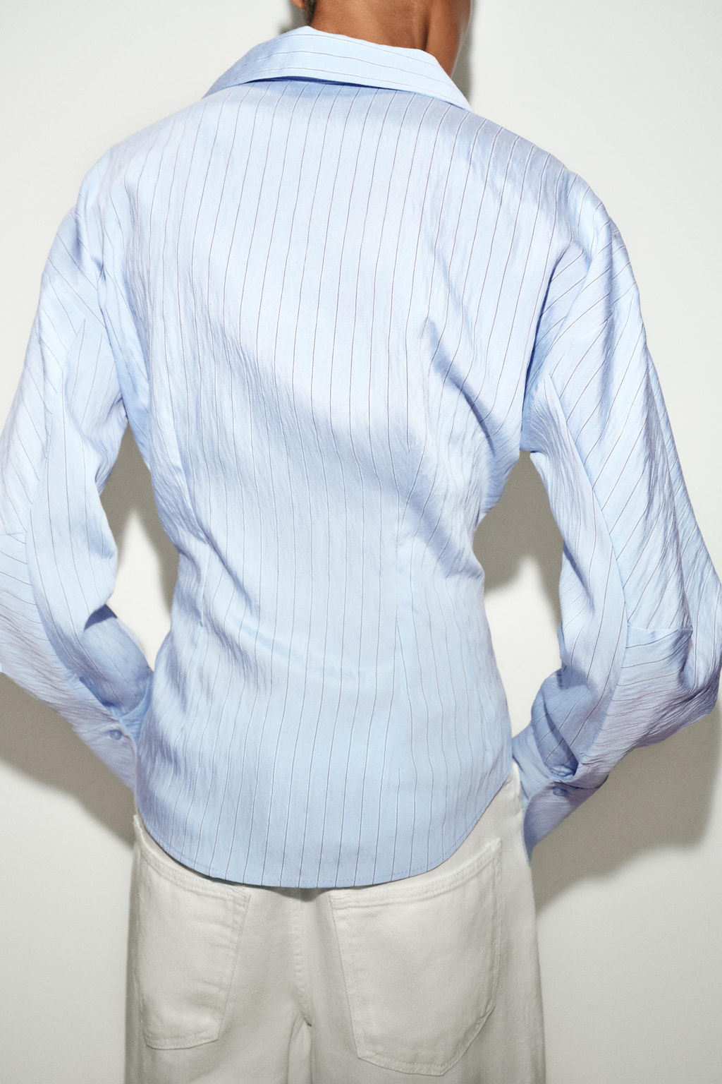 CAMISA ENTALLADA RAYAS / Celeste - Zara фото 4