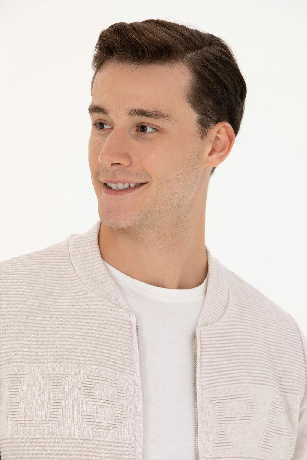 U. S. Polo Assn Мужской кардиган из меланжевого трикотажа с камнями - U.s. polo assn фото 9