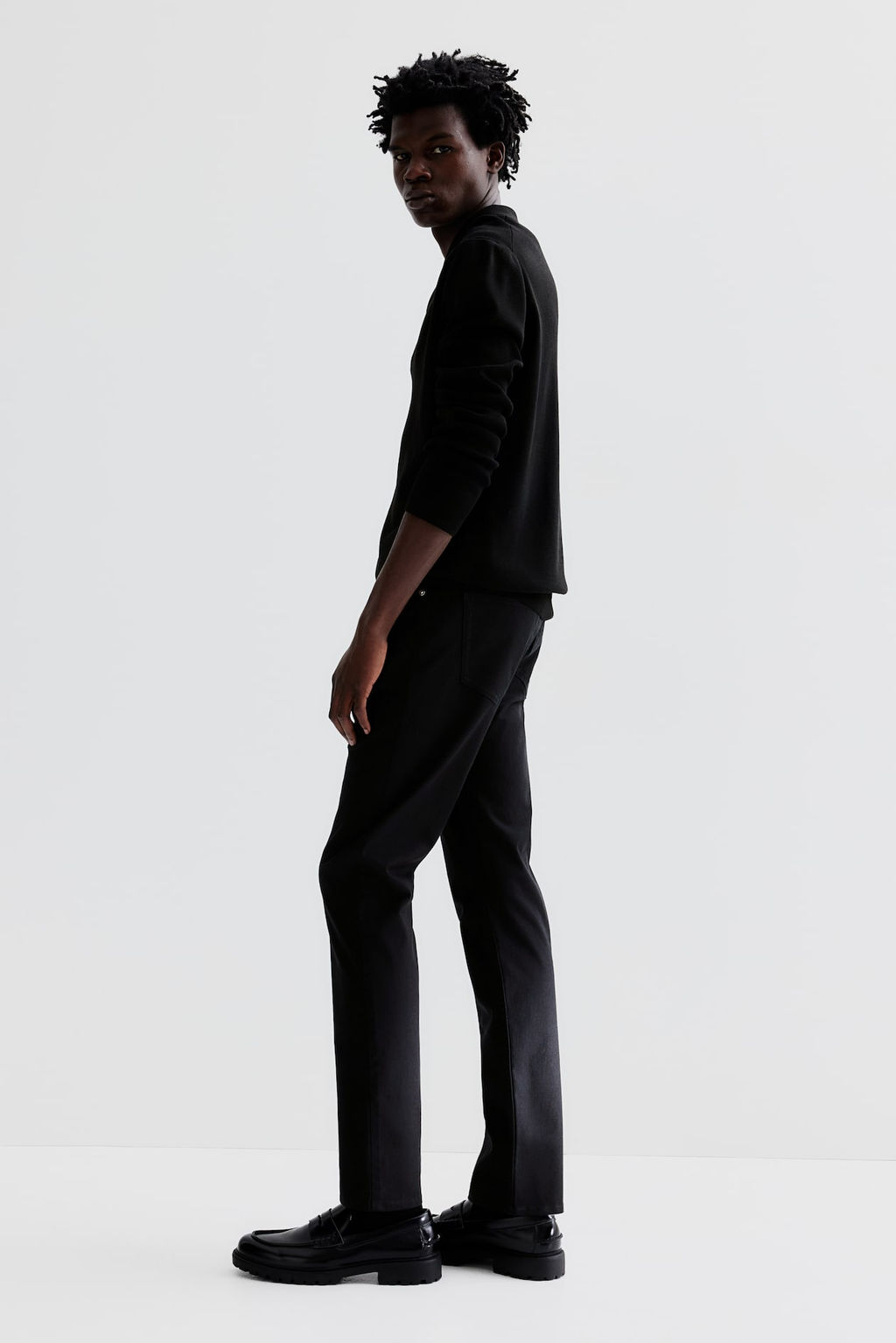 Pantalon en sarga de algodon Slim Fit - H&m фото 4