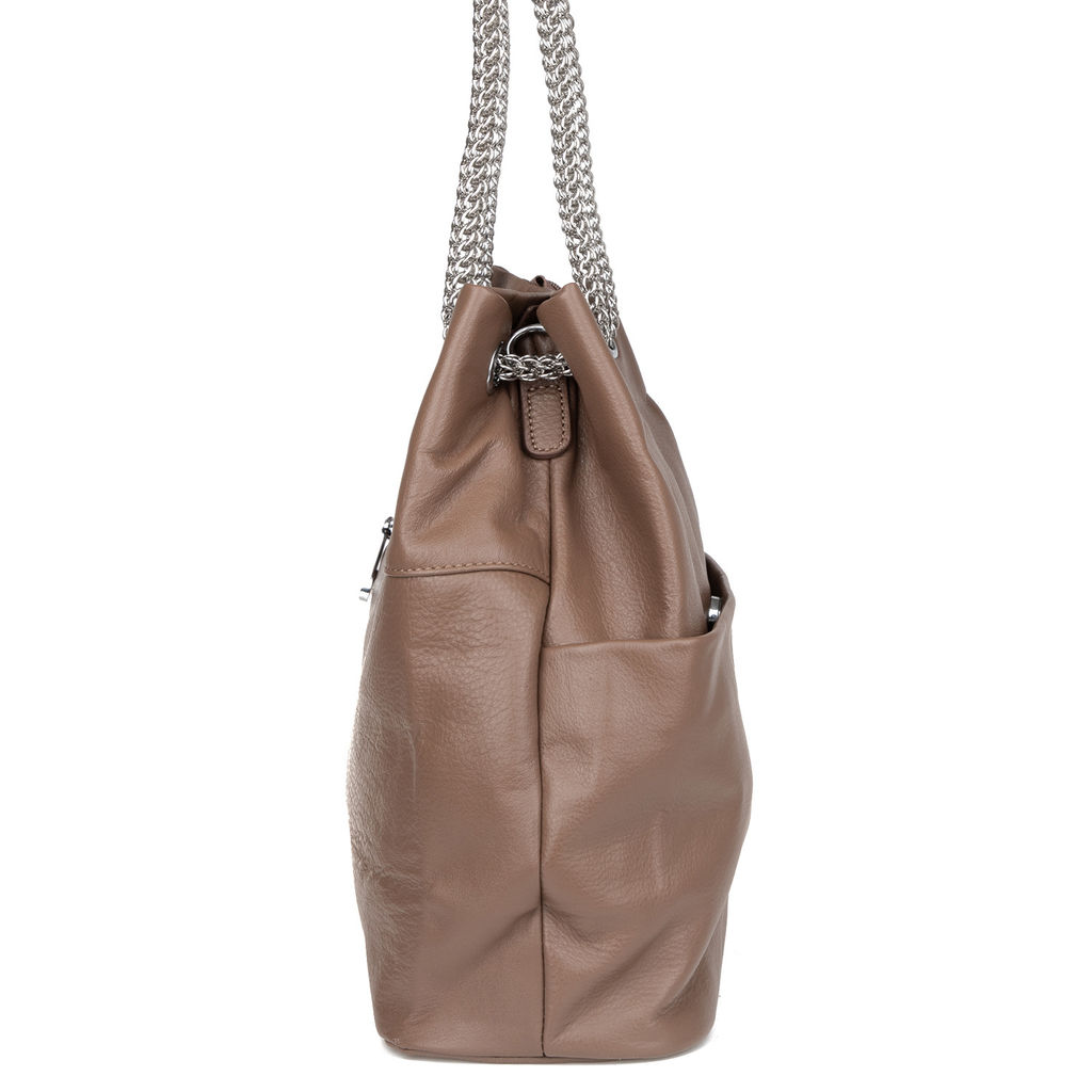 Y9810 d.apricot, женская кожаная сумка "Chain strap" Barcelo Biagi