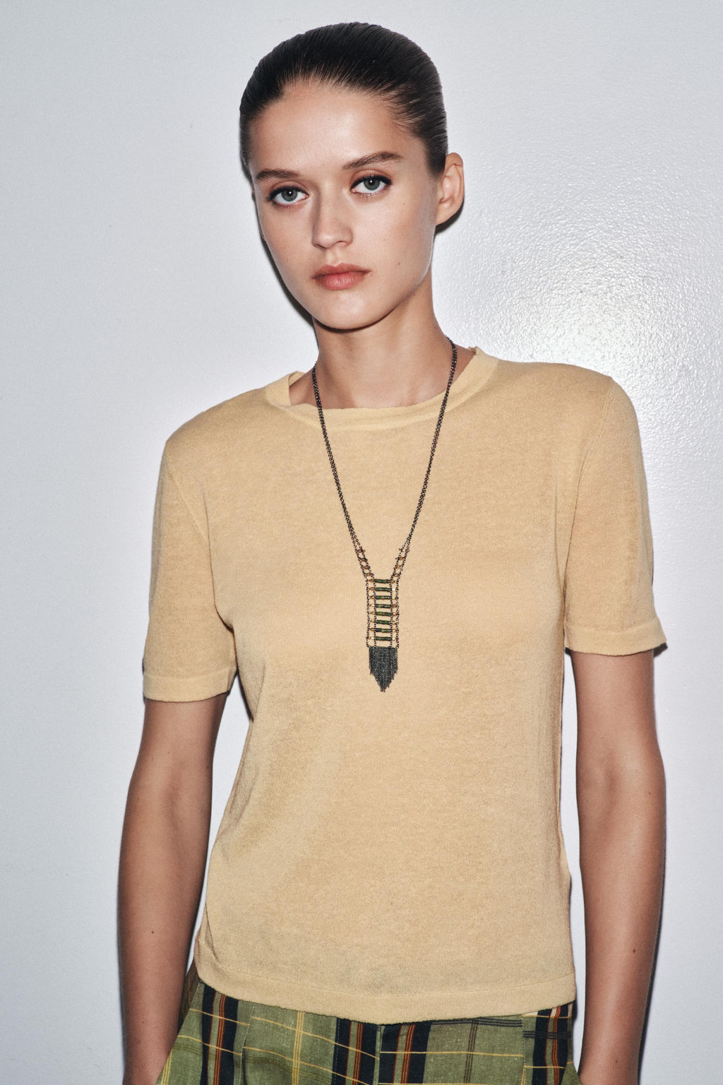 SHORT SLEEVE KNIT LINEN BLEND TOP - Zara фото 2