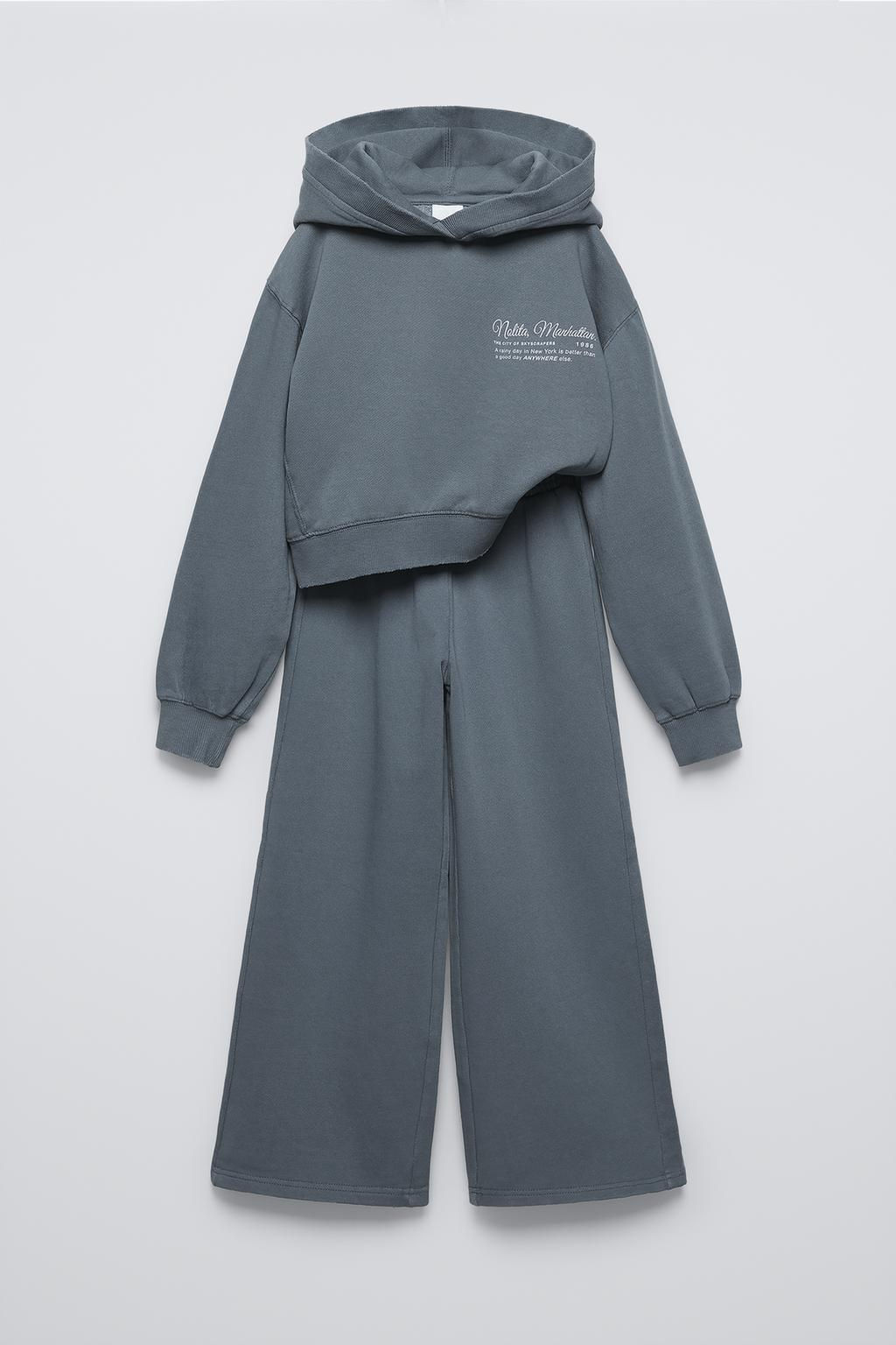 PLUSH HOODIE AND WIDE-LEG TROUSERS SET - Zara фото 10