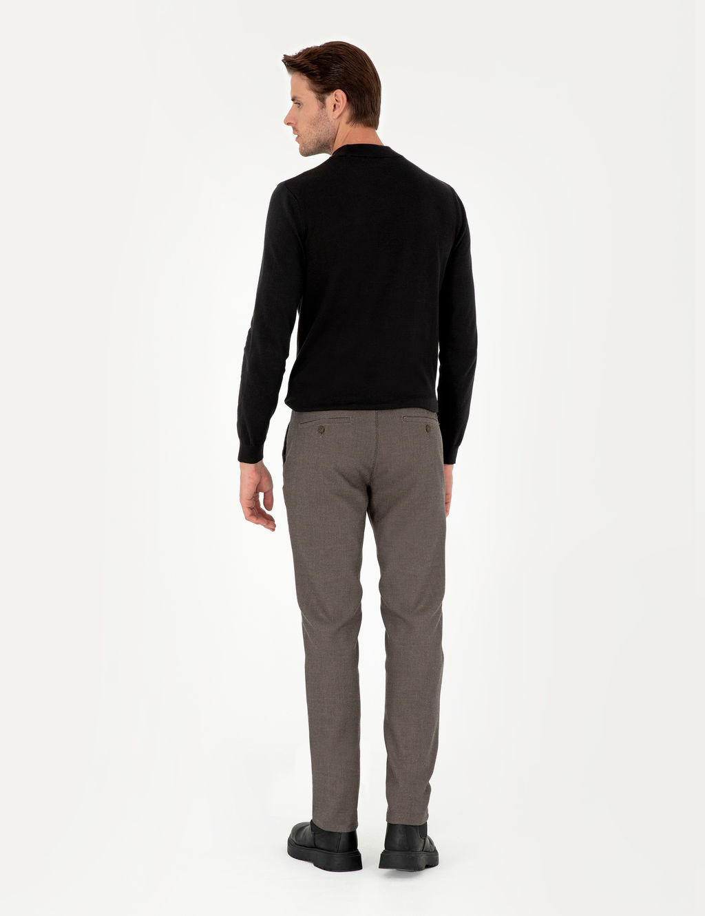 Kahverengi Slim Fit Kanvas Pantolon
