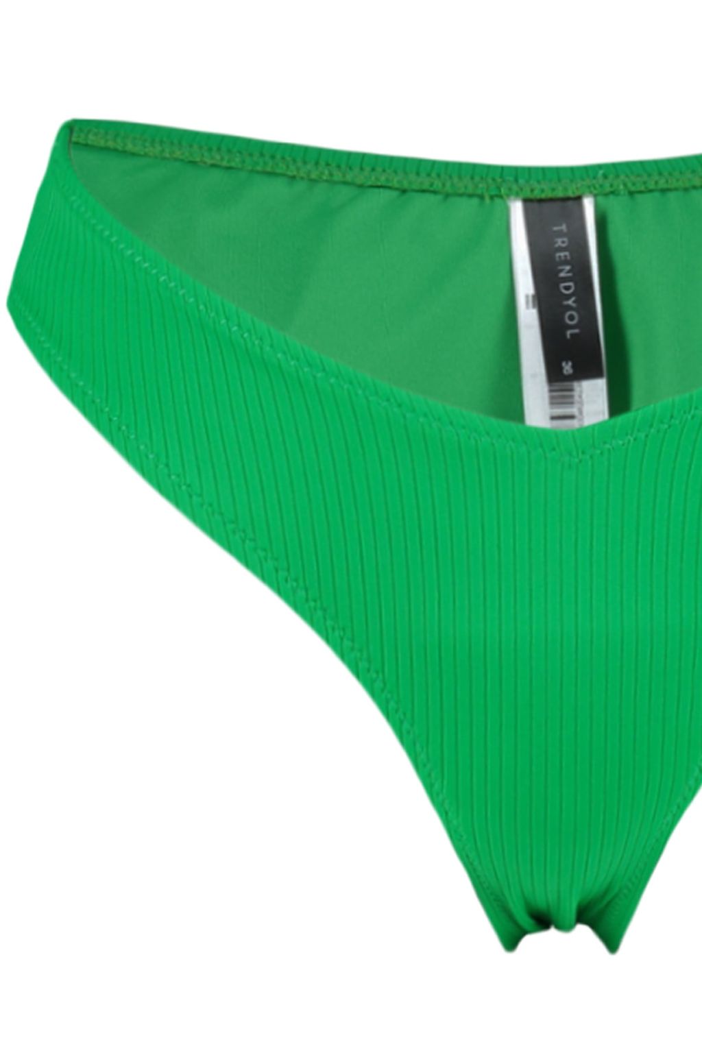 Yesil V Kesim Dokulu High Leg Bikini Alt? TBESS21BA0138