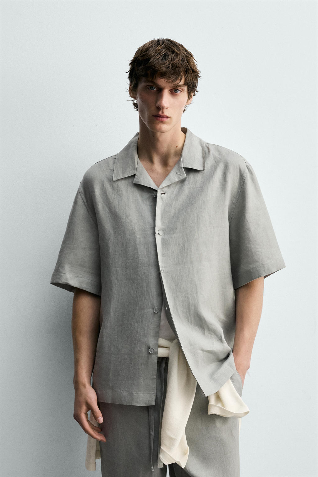 PANTAL?N REGULAR FIT 100% LINO / Marino - Zara фото 11