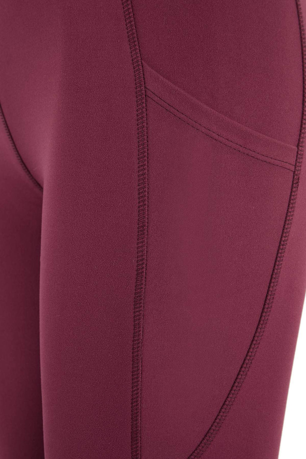 Bordo F?rcal? Soft Kumas Reflektor Bask?l? Ispanyol Paca Yoga Orme Spor Tayt THMAW24TY00066