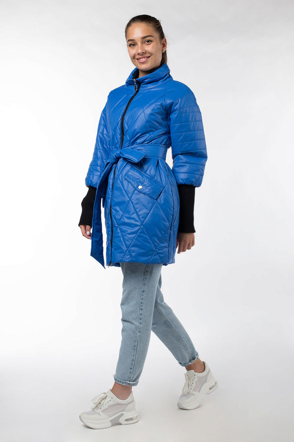 04-1762 Куртка демисезонная (Синтепон 150) пояс - Империя пальто фото 3