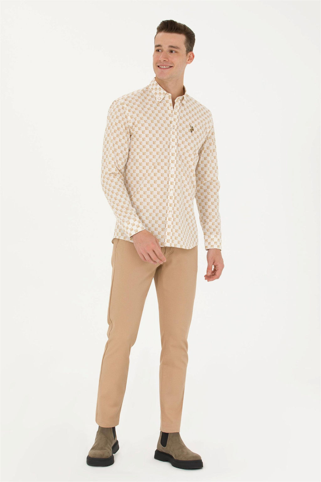 U. S. Polo Assn / Мужская рубашка с длинным рукавом Stone - U.s. polo assn фото 11
