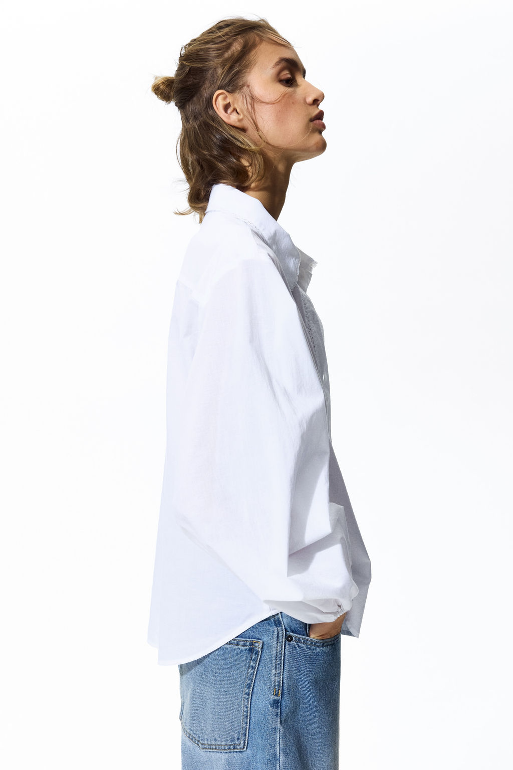 Camisa de algod?n con ribete de encaje - H&m фото 8
