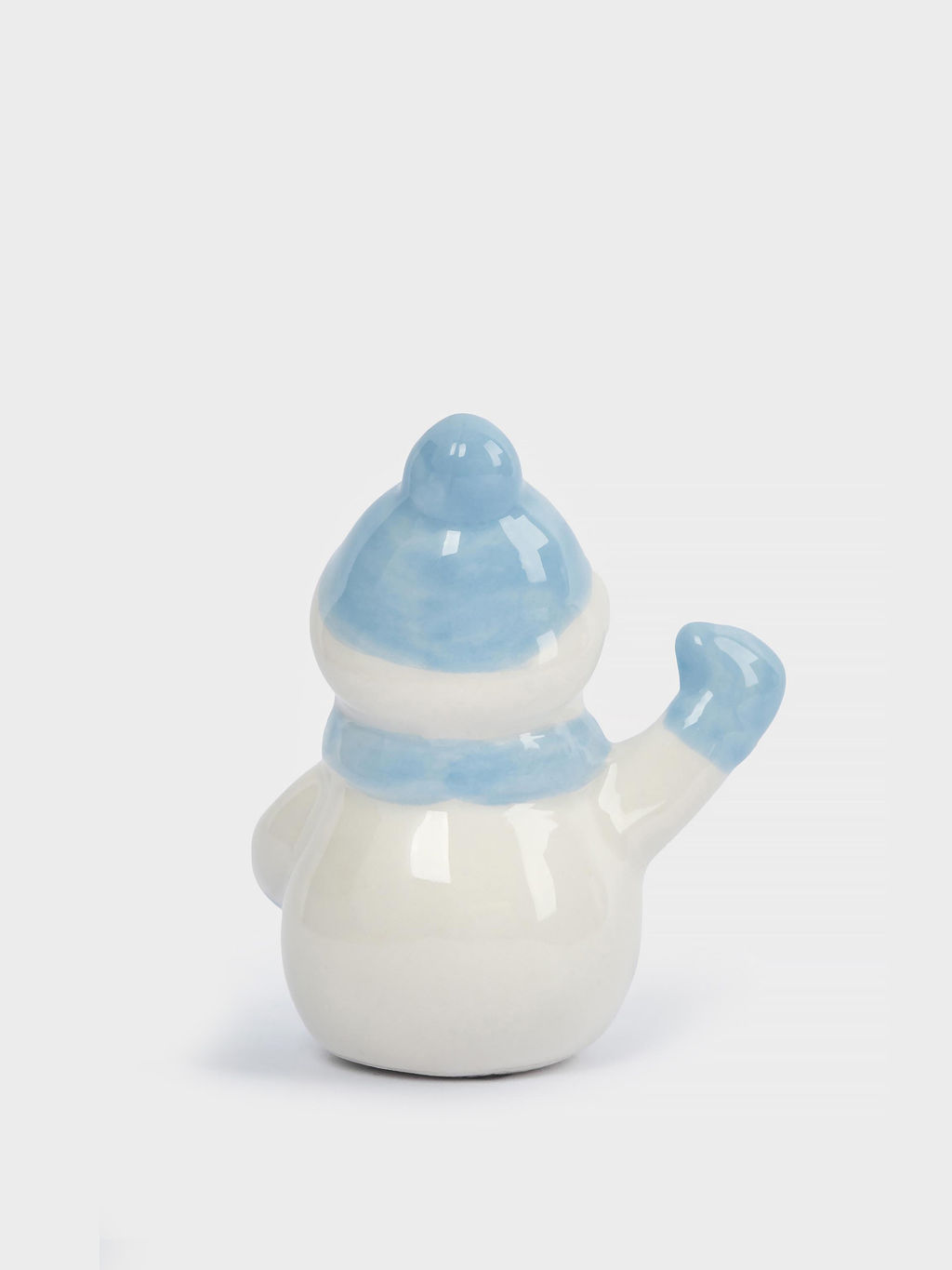 Статуэтка, 6 см, керамика, бело-голубая, Снеговик в шапке и шарфе, Snowman - Anna lafarg фото 4