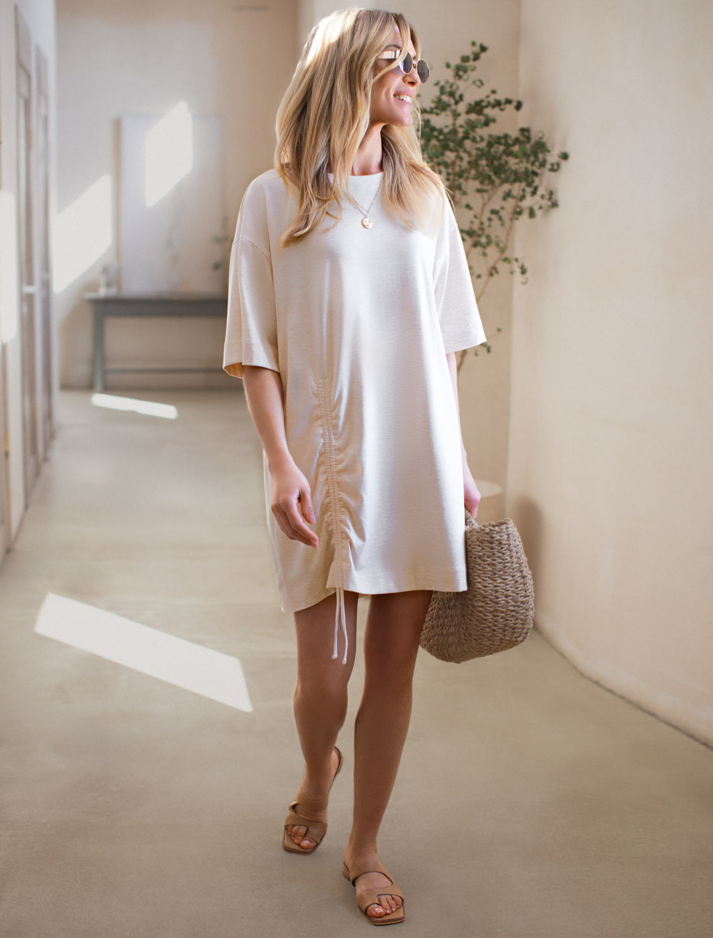 Ассиметричное платье-туника из премиального хлопка