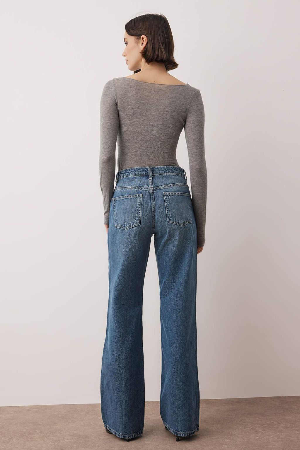 Teen Antrasit Normal Bel Genis Paca Wide Leg Jeans TWOAW26JE00078 - Trendyolmilla фото 10