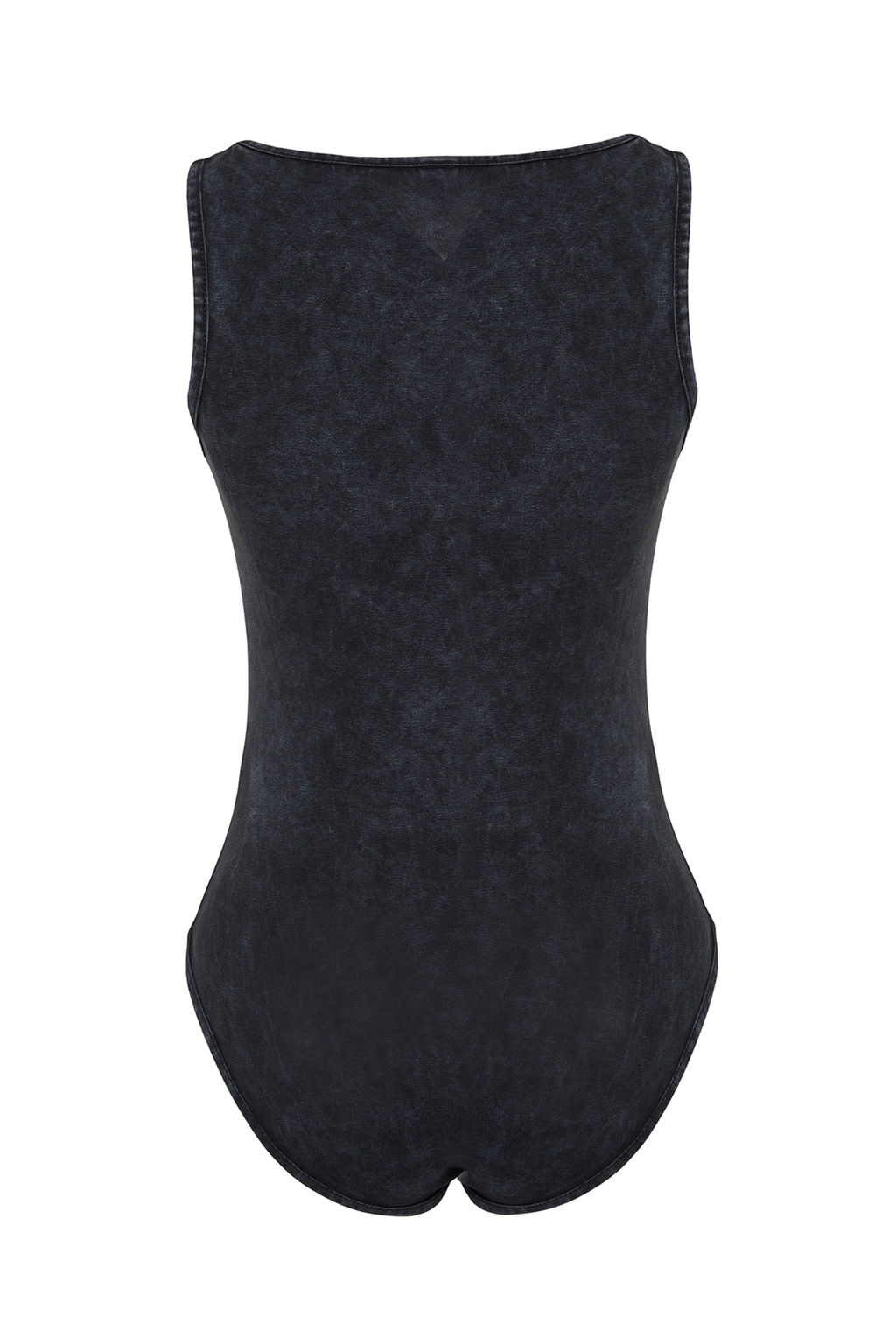 TRENDYOLMILLA Siyah Eskitme/Soluk Efektli Pamuklu Esnek Havuz Yaka Esnek C?tc?tl? Orme Body TWOSS24BD00002  фото 8