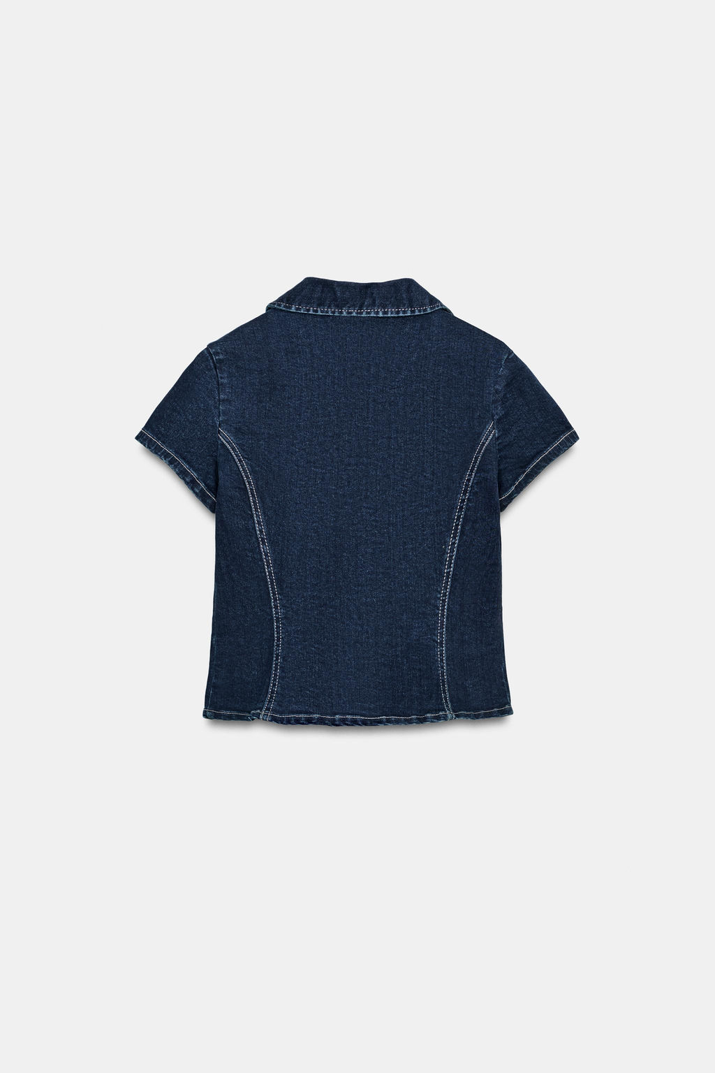 CAMISA DENIM TRF ENTALLADA / ?ndigo oscuro - Zara фото 6