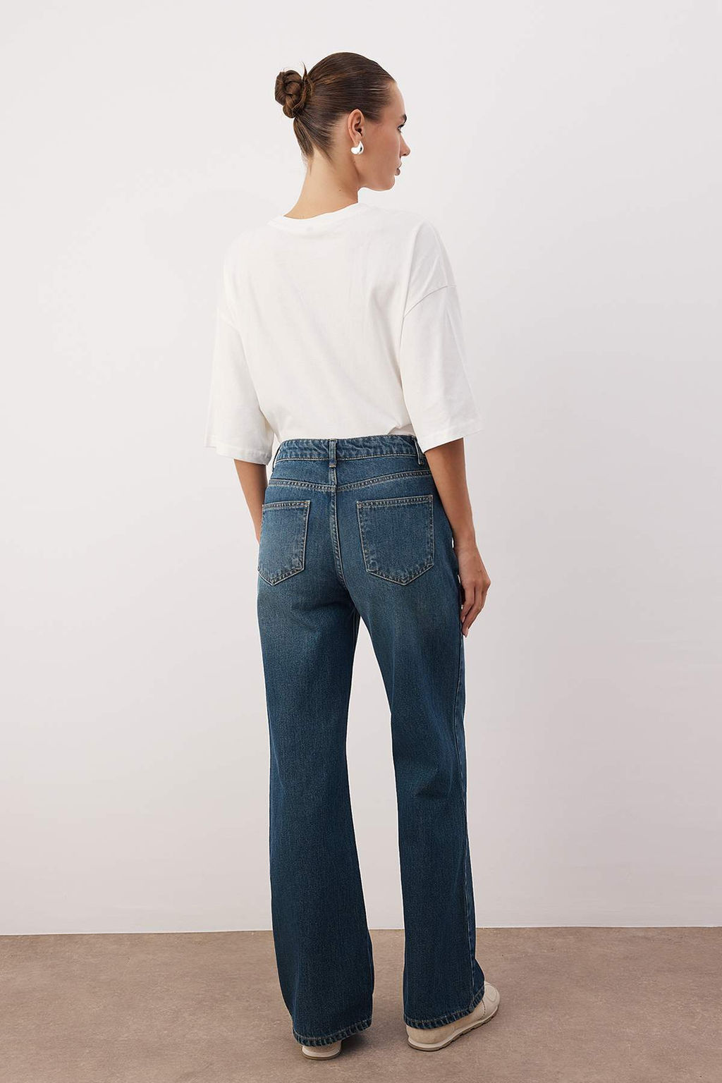 Ac?k Mavi Yuksel Bel Genis Paca Wide Leg Jeans TWOAW26JE00074 - Trendyolmilla фото 8