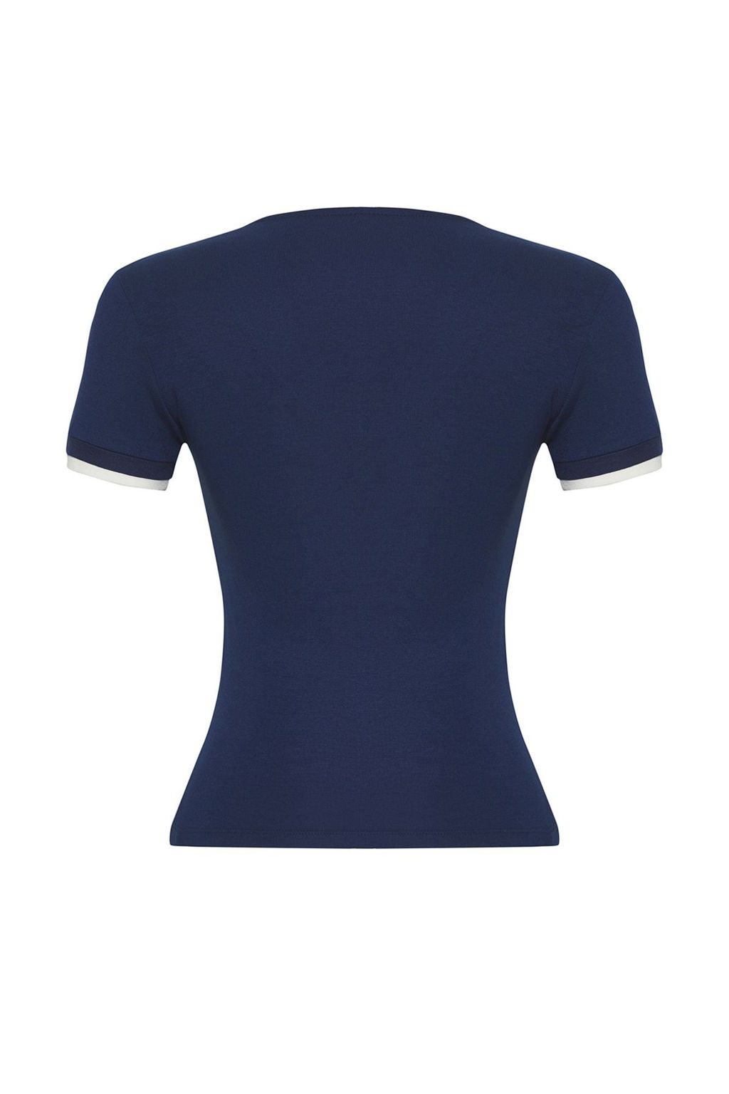 Trendyolmilla Ac?k Mavi Renk Bloklu Fitted/Vucuda Oturan Esnek Orme Bluz TWOSS25BZ00122  фото 8