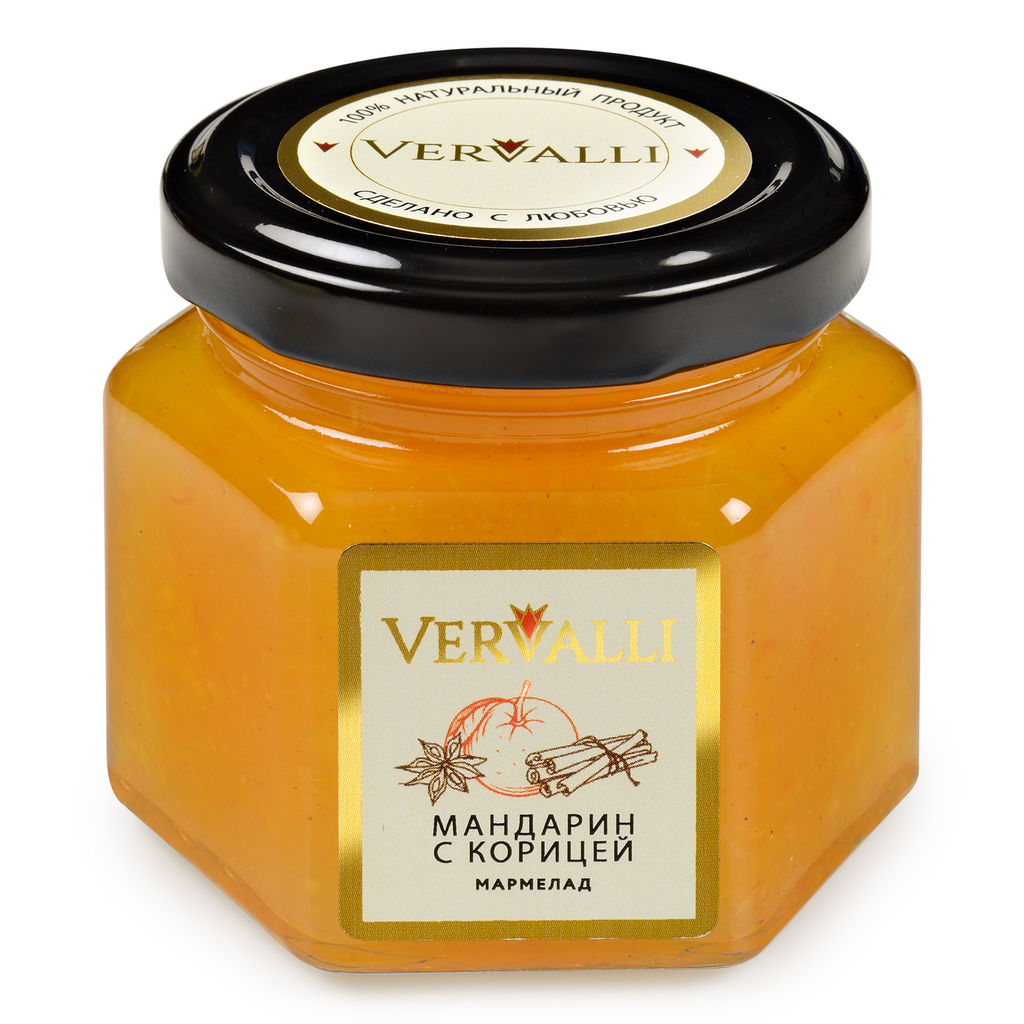 Мармелад Мандарин с корицей ТМ VERVALLI в банке 120 гр