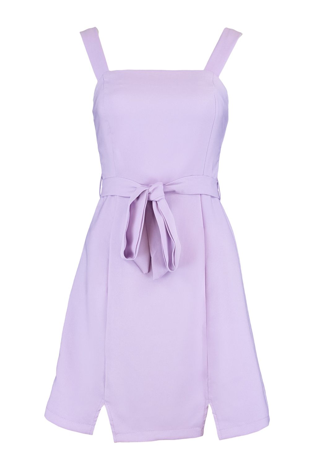 Lila Kusakl? Duz Kesim Y?rtmacl? Kare Yaka Mini Dokuma Elbise TWOSS20EL0977 - Trendyolmilla фото 8