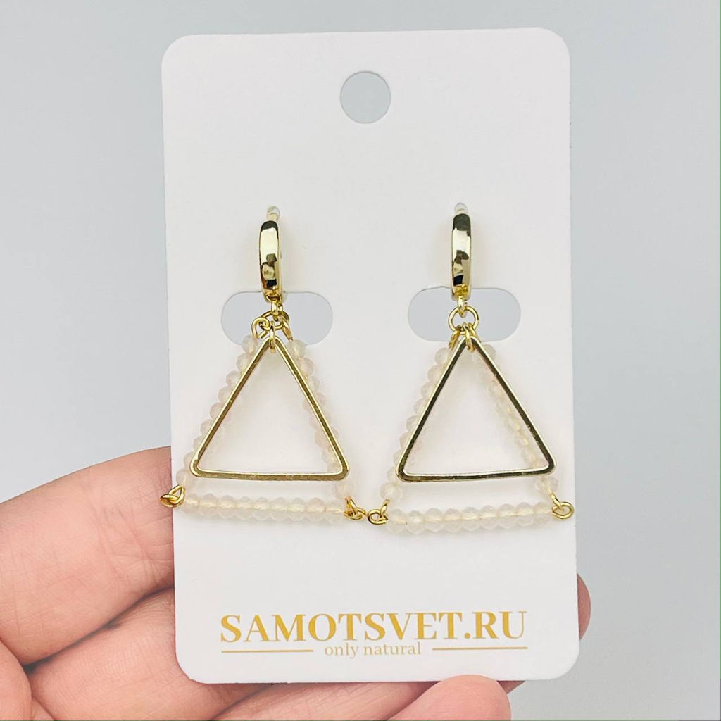 Серьги из Розового кварца