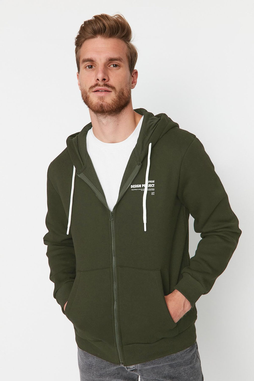 TRENDYOL MAN Siyah Regular/Normal Kesim Kapusonlu Slogan Bask?l? Ici Polar/S?cak Tutan Sweatshirt TMNAW23SW00227 - Trendyolmilla фото 3