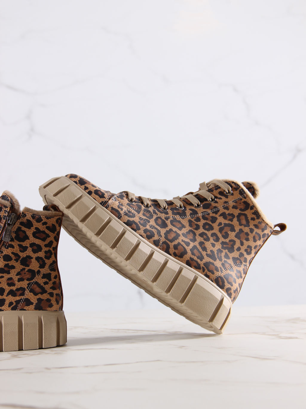 Ботинки 217.91505be.Коричневый леопард/мех