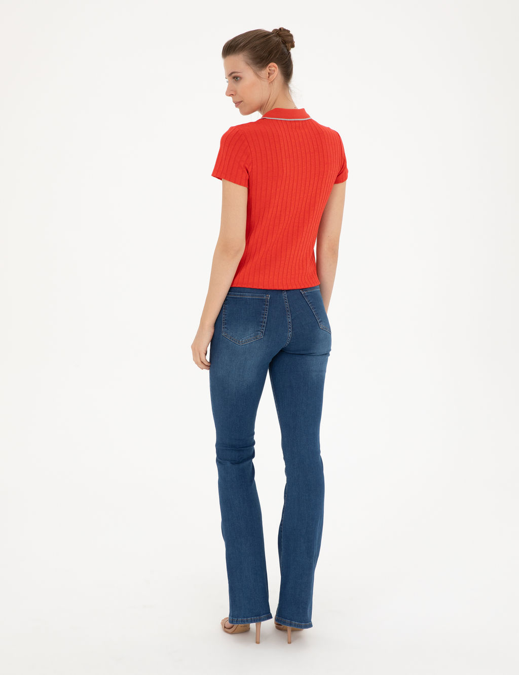 Koyu _ndigo Flare Fit Jean Pantolon