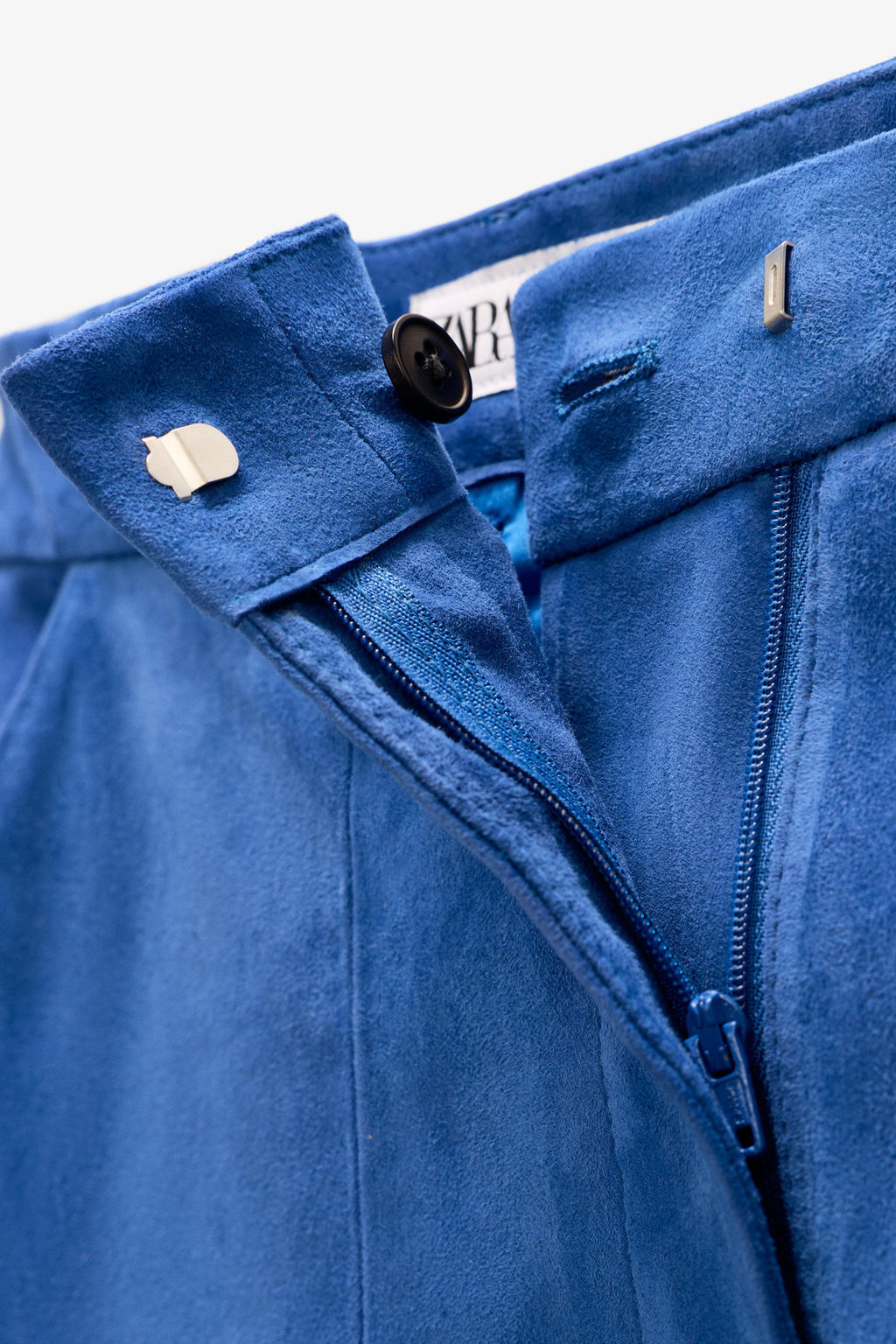 LIMITED EDITION BAGGY SUEDE LEATHER TROUSERS - Zara фото 6