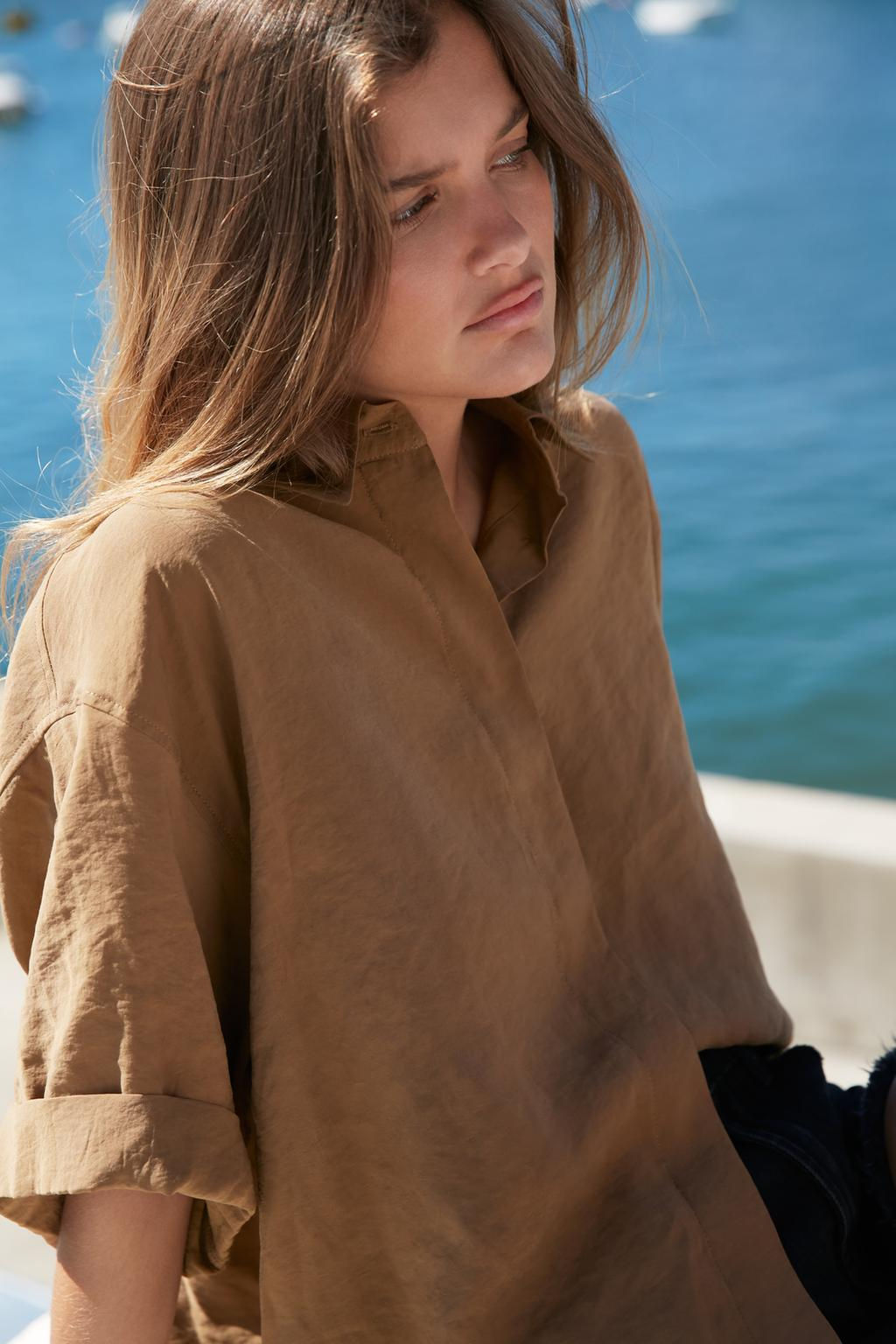 SHORT SLEEVE FLOWING SHIRT - Zara фото 9