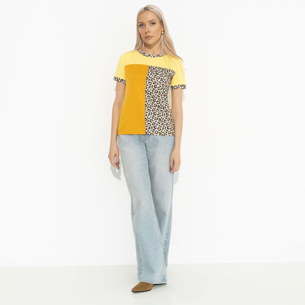 Футболка в стиле сolor block, Стильное сочетание (желтая) - Charutti фото 4