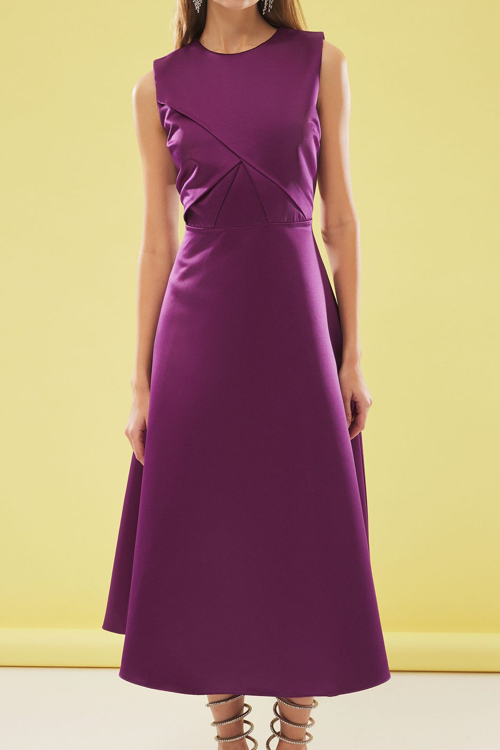 Trendyolmilla Murdum A-Kesim Saten Dokuma S?k Elbise TPRSS25EL00076 фото 3