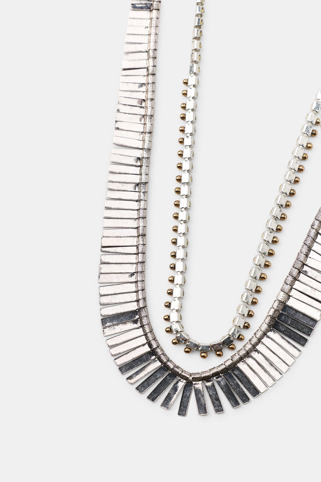 PACK 2 COLLARES MET?LICOS PLACAS BRILLOS / Plata - Zara фото 4
