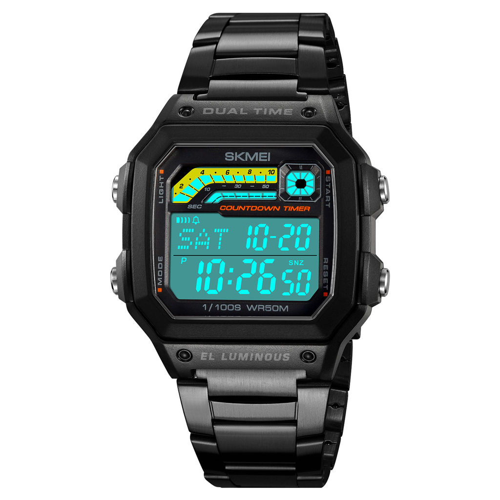 Часы наручные Skmei мужские электронные спортивные 2307black-steel