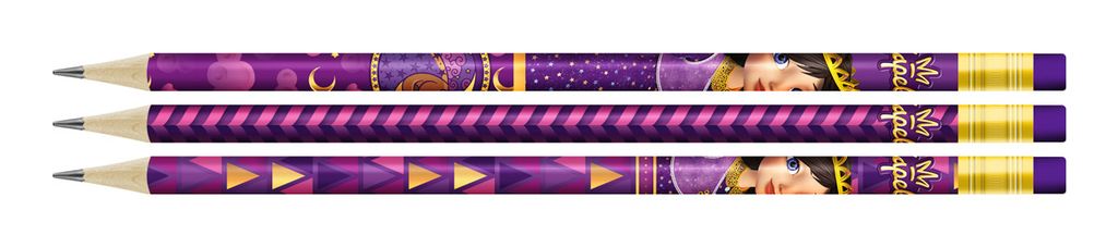 ВКФ Царевны TSR-3P-02 Набор графитных карандашей круглые с ластиком ОПП Соня заточенный ТМ (HB) 10 х 3 шт. Hot Print