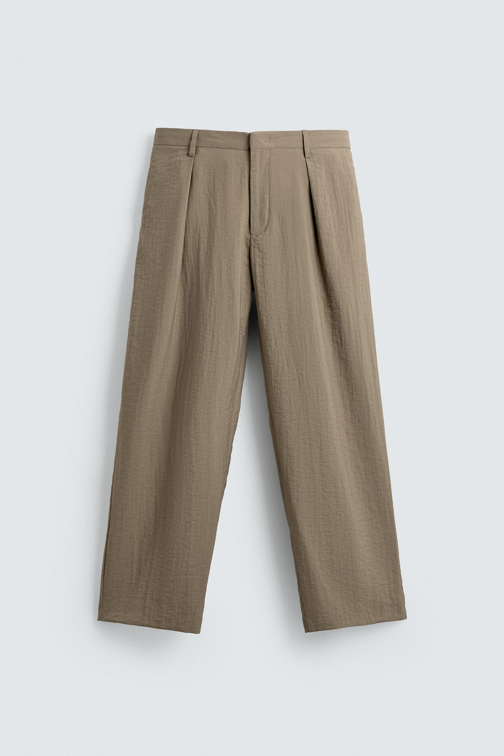 PANTAL?N FLUIDO RELAXED FIT EFECTO ARRUGADO / Beige - Zara фото 7