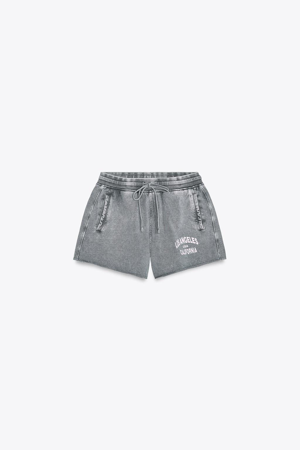 WASHED EFFECT TEXT SWEATSHIRT SHORTS - Zara фото 5