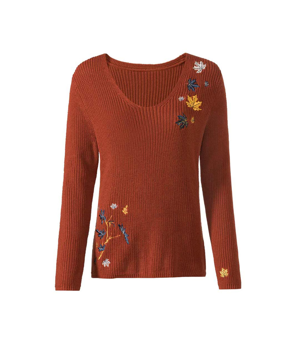 Пуловер, красно-коричневый
