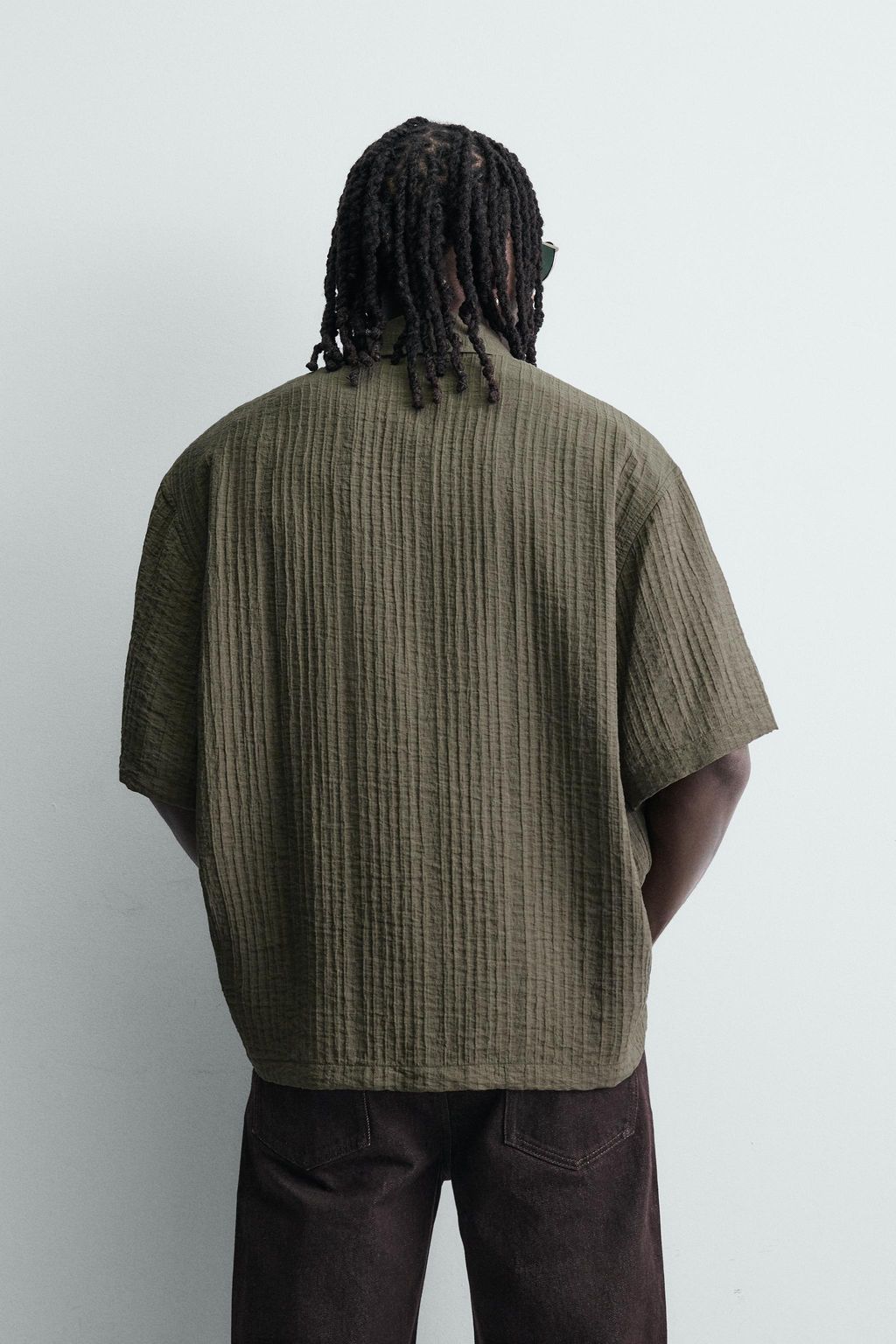 CAMISA FLUIDA ESTRUCTURA / Khaki - Zara фото 3