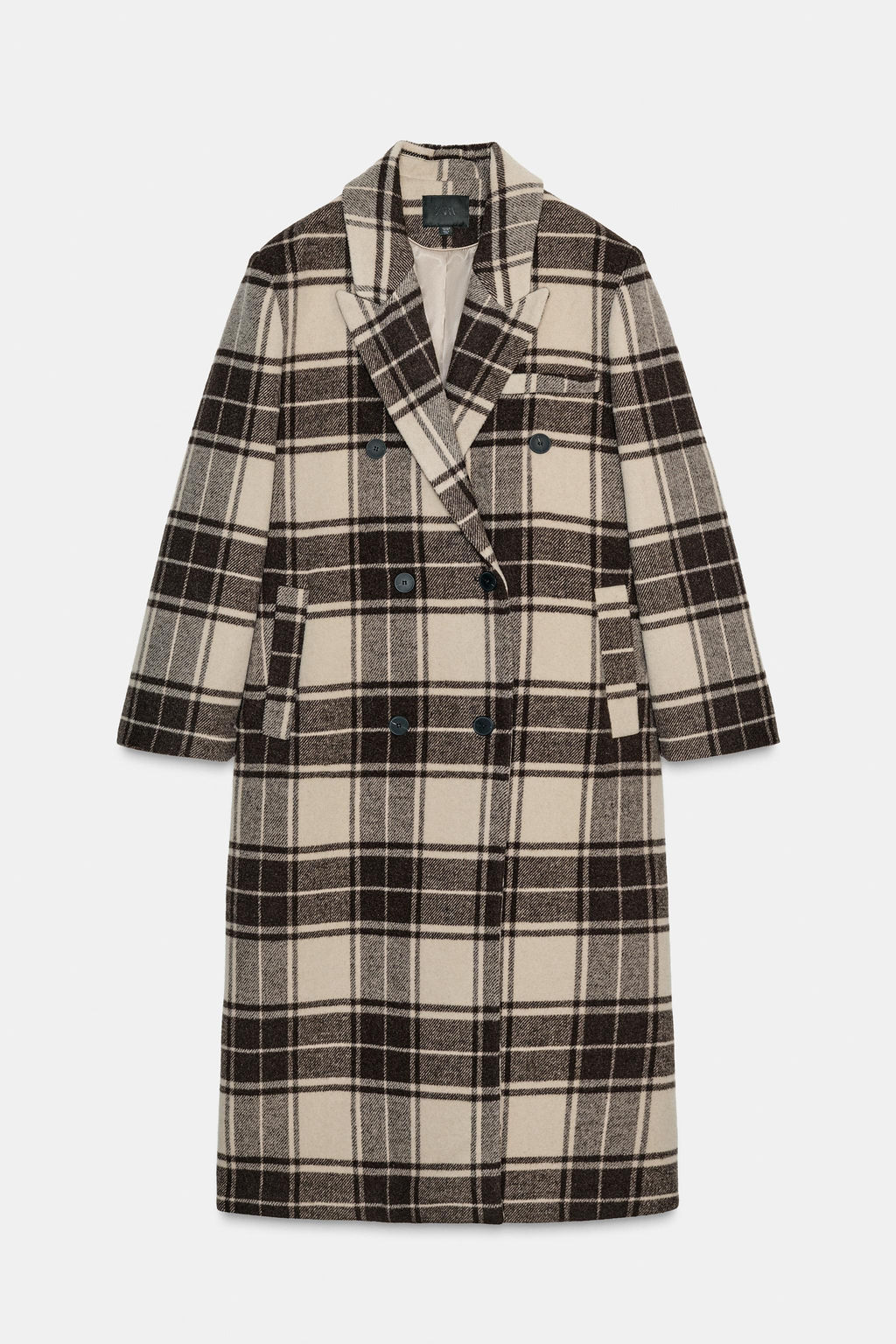 EXTRA-LONG CHECKED WOOL COAT - Zara фото 2