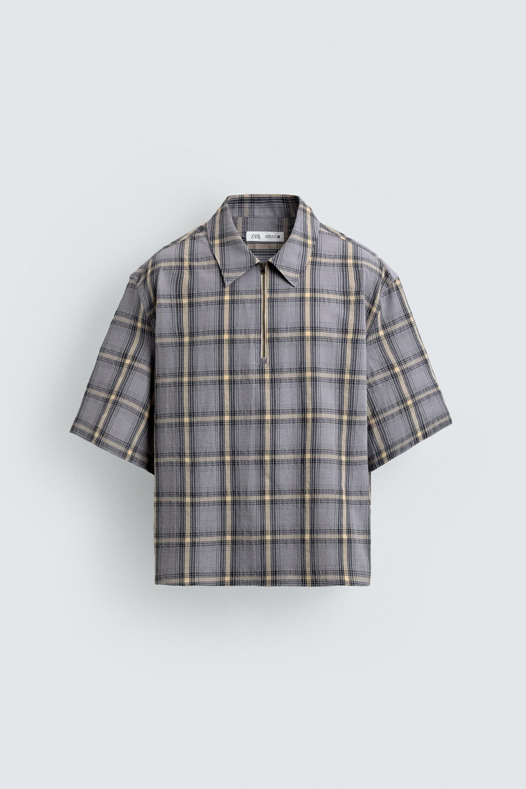 CAMISA POLO CREMALLERA CUADROS / Azul / Lavanda - Zara фото 7