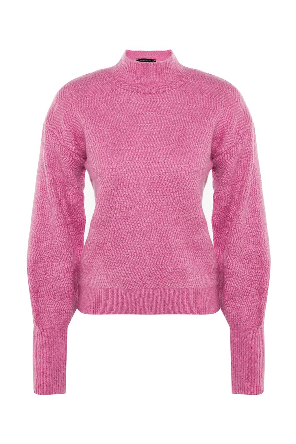 Bordo Yumusak Dokulu Kol Detayl? Triko Kazak TWOAW21KZ0204 - Trendyolmilla фото 13