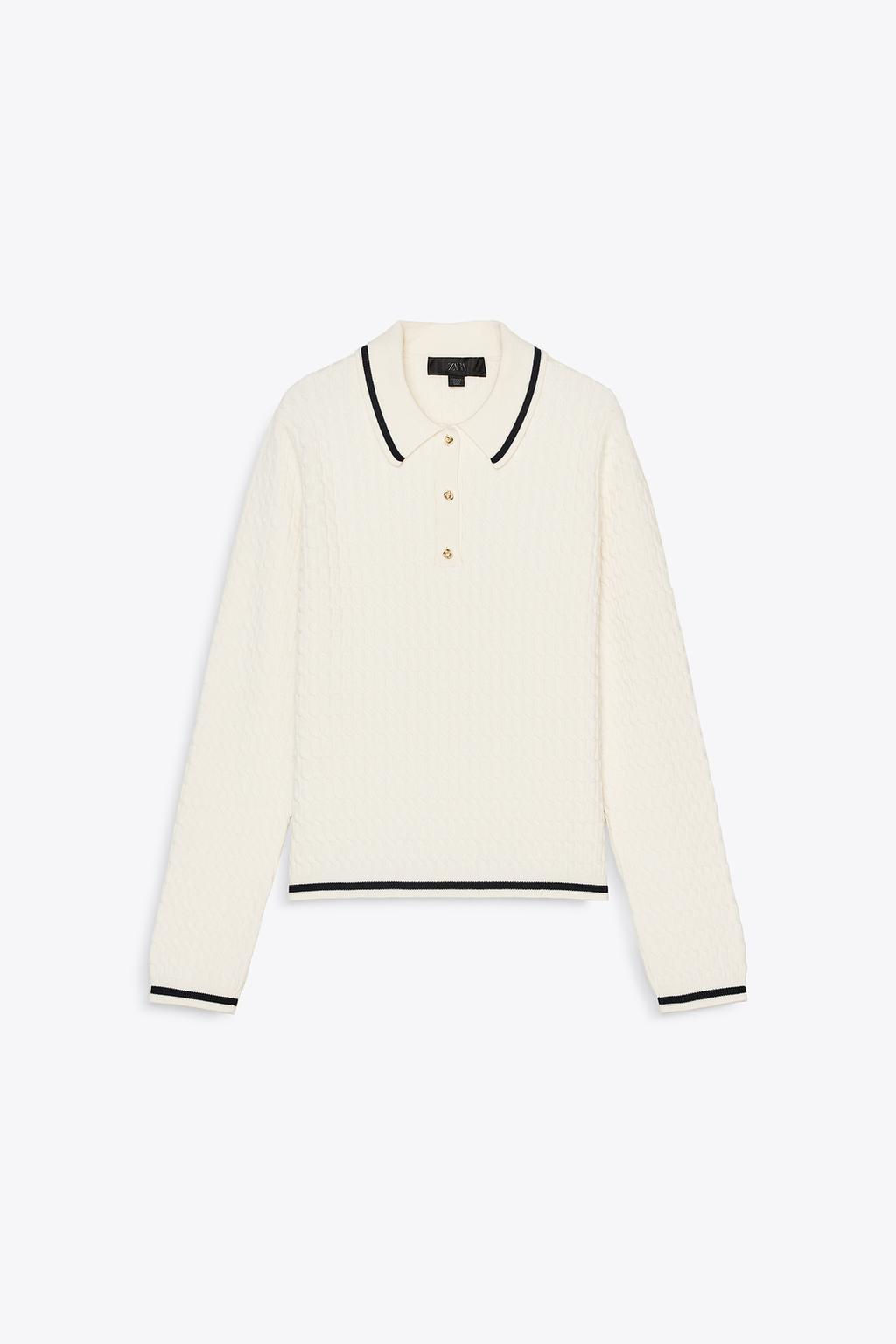 CABLE KNIT POLO NECK JUMPER - Zara фото 5