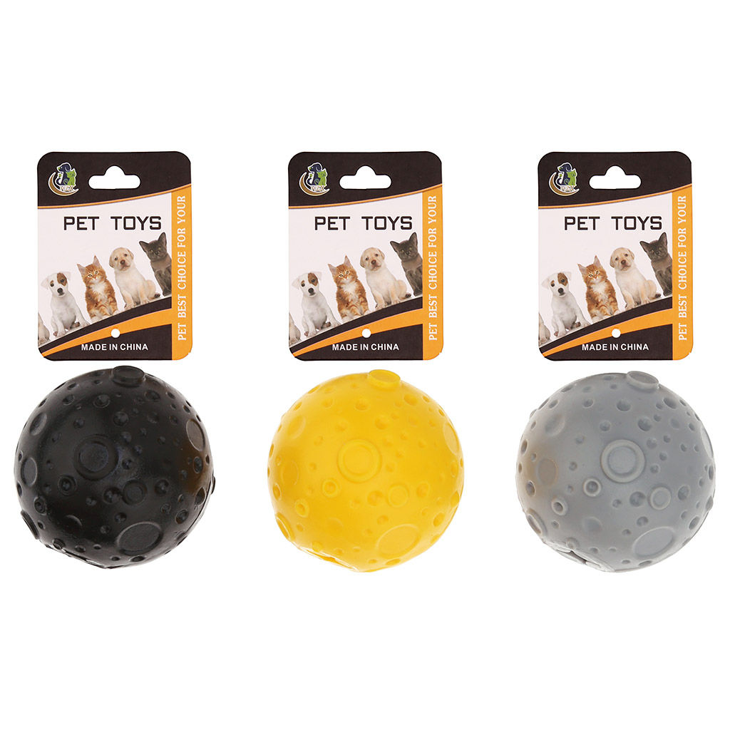 "Пэт тойс (Pet toys)" Игрушка для собаки "Луна" д7см h7,5см, резиновая, для лакомств и сухого корма, на картоне, цвета в ассортименте: желтый, серый, черный (Китай)