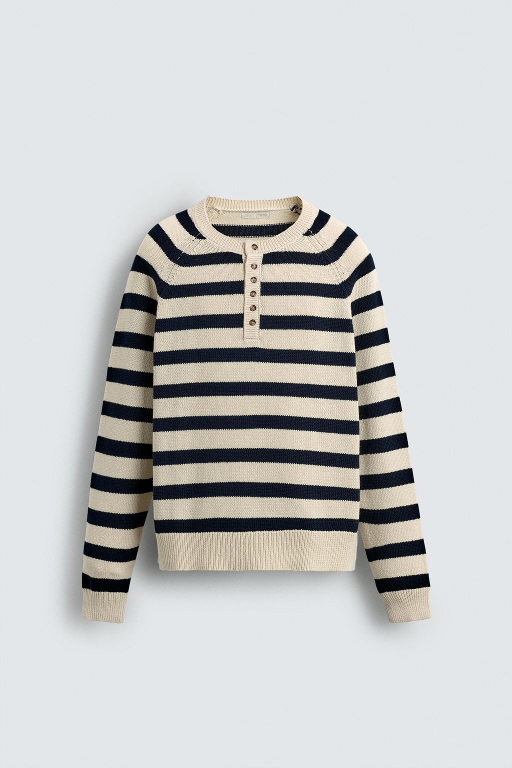 STRIPED HENLEY SWEATER - Zara фото 7