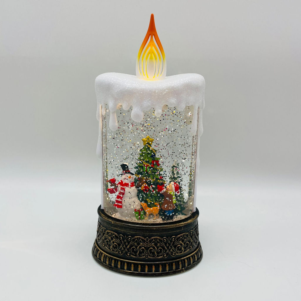 Новогодний декор стекло - Ночник-свеча 25 см (арт. WDL-23016A/B/D) в ассортименте - Ип лебедев о.ю фото 2