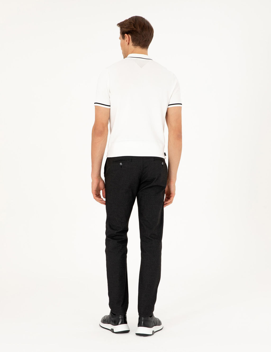 Siyah Slim Fit Kanvas Pantolon
